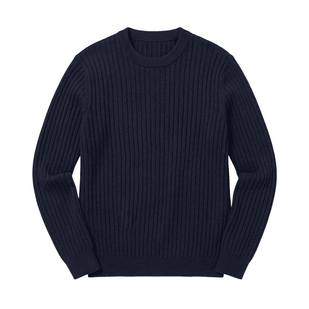 Navy Blue Ribbed Sweater