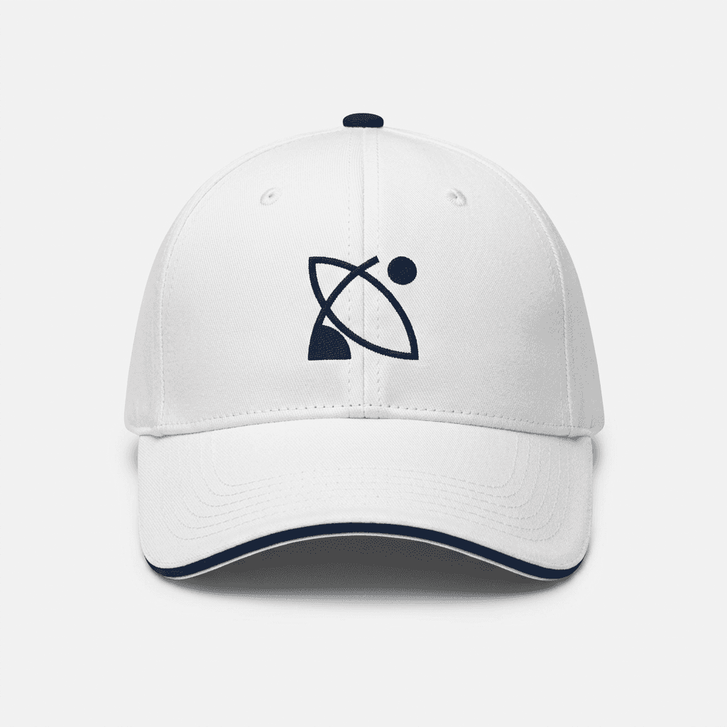 White And Navy Abstract Cap CR Test