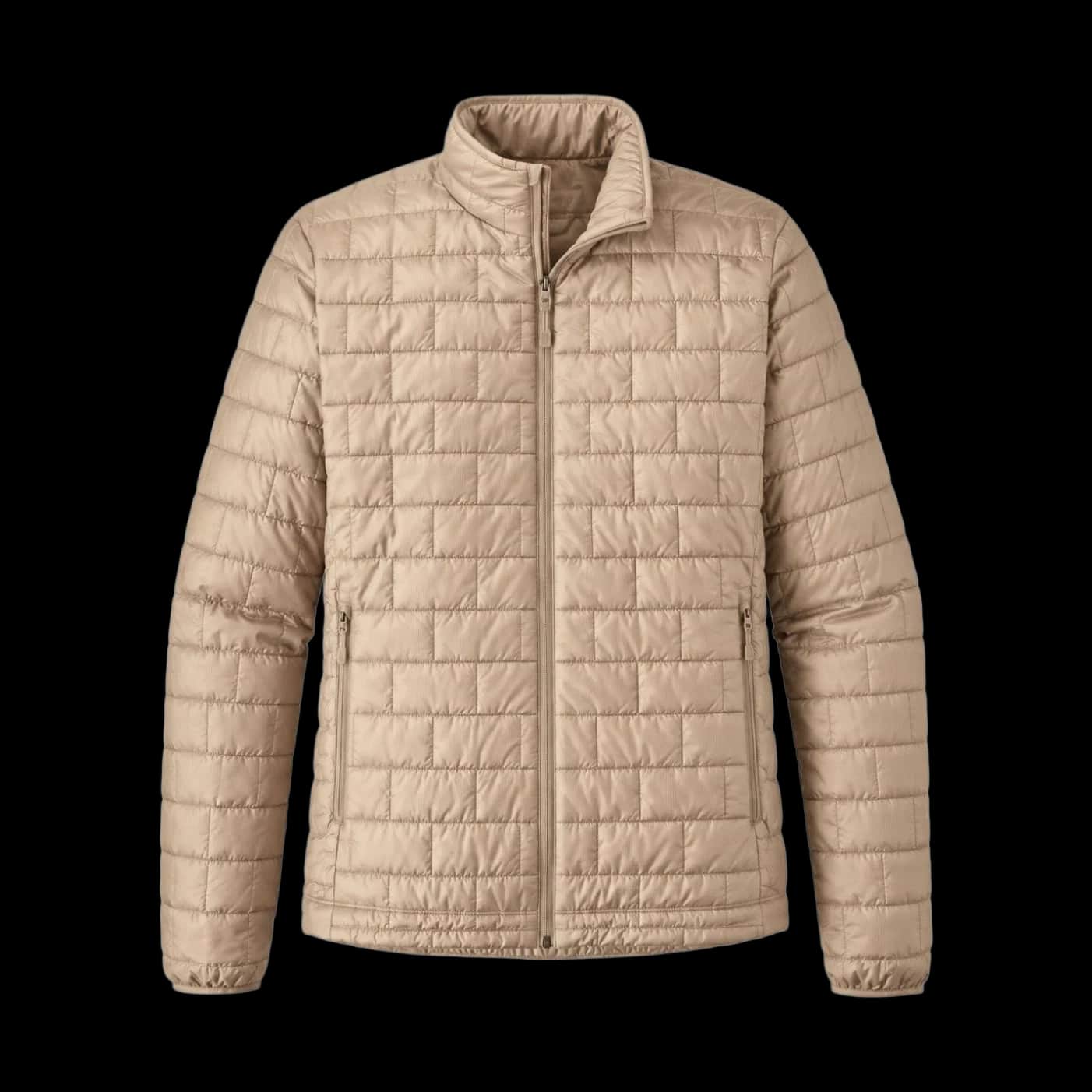 Beige Brick-Quilted Lightweight Jacket