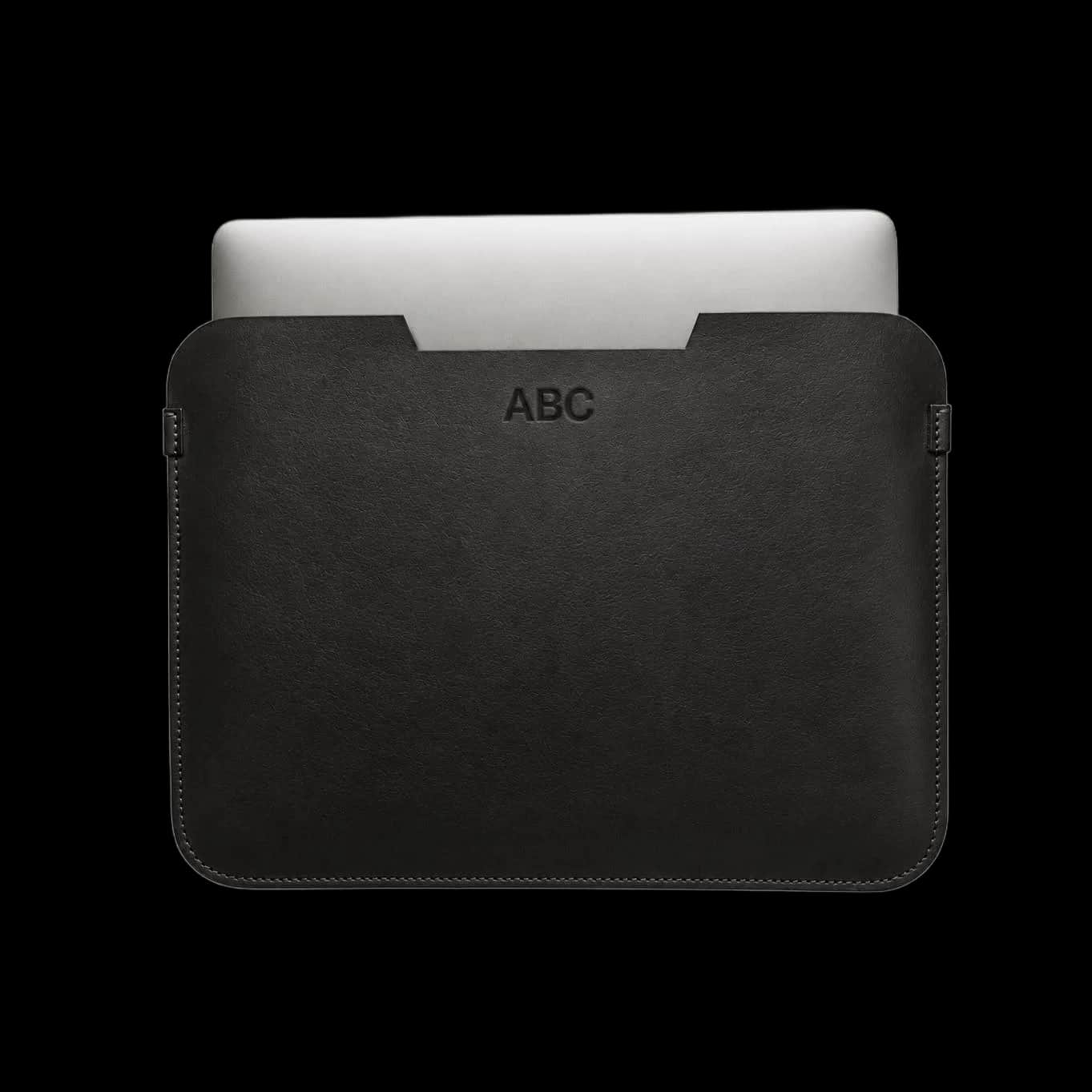 Black Leather Laptop Sleeve