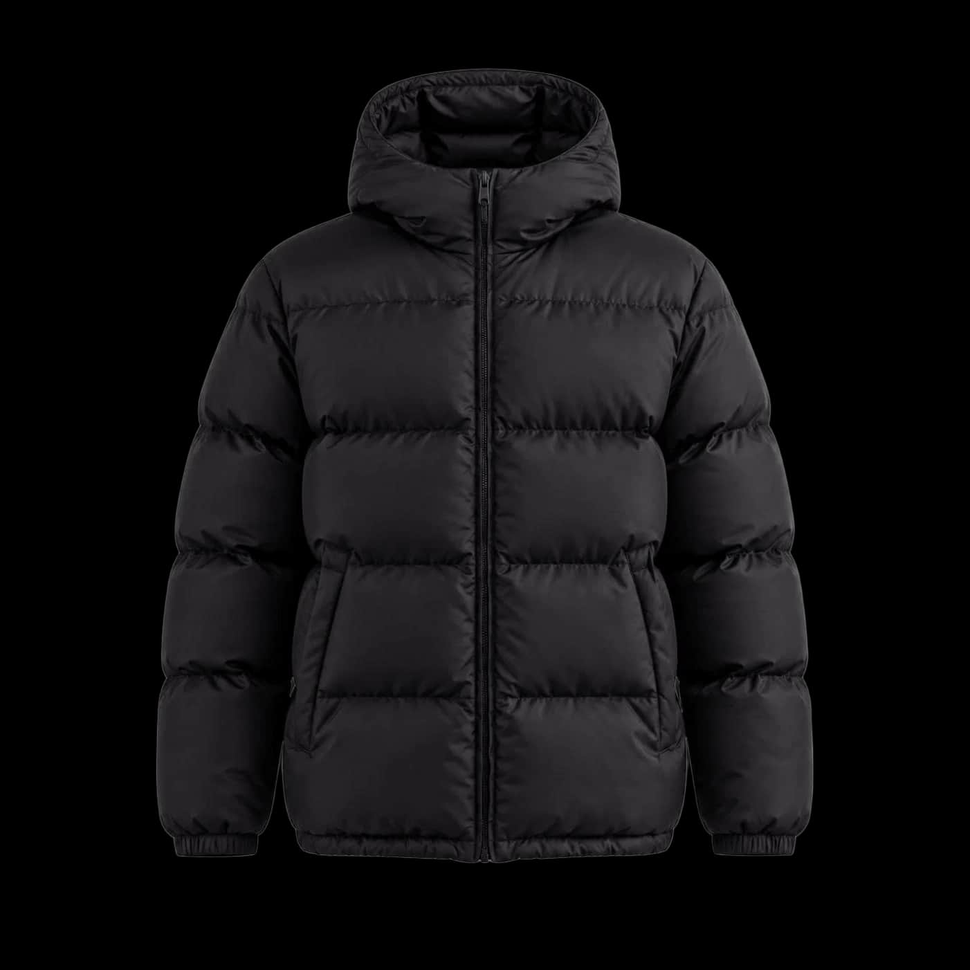 Black Sculpted Hooded Puffer