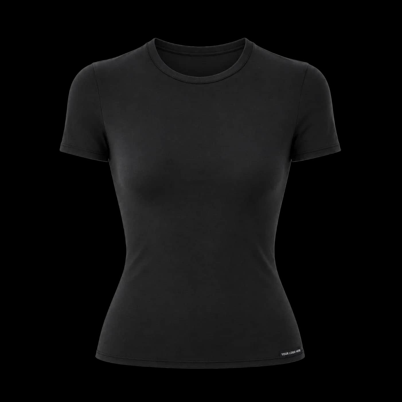 Black Short-Sleeve Base Layer Top