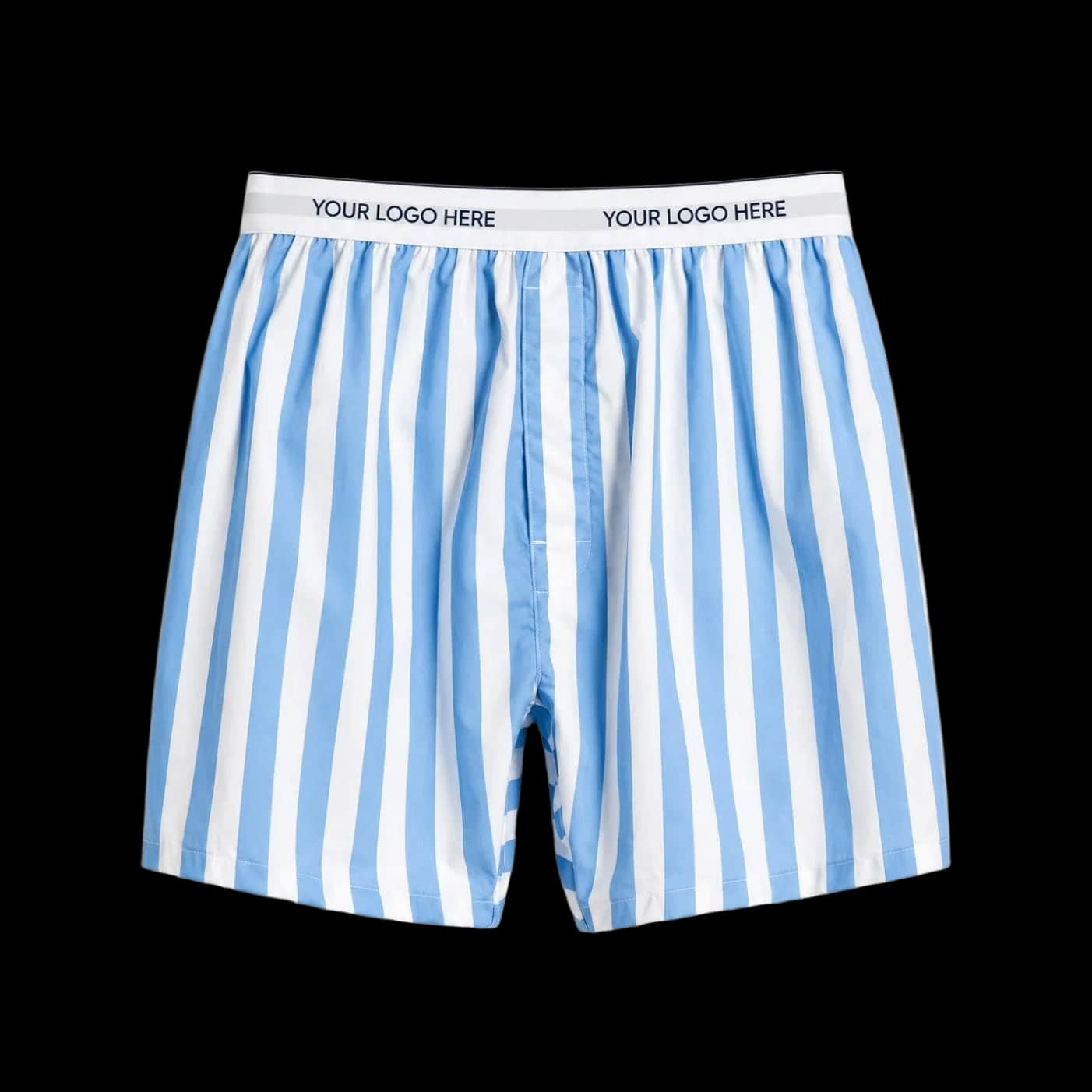 Blue & White Wide-Stripe Boxer Shorts