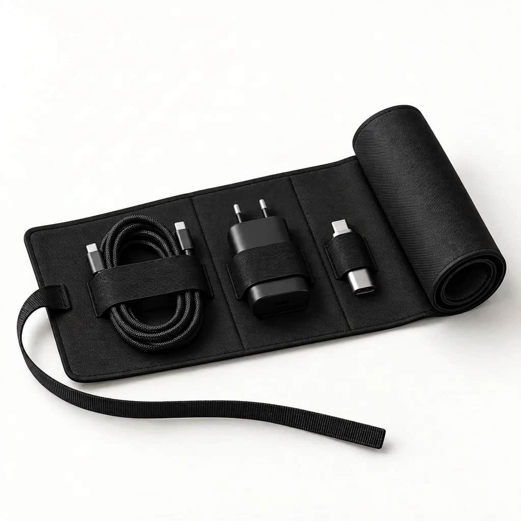 Cable Organiser Roll — Leather