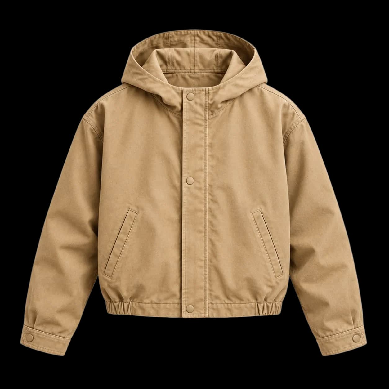 Camel Hooded Canvas Jacket