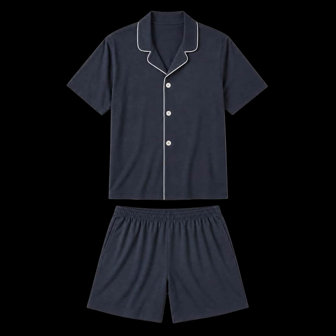 Charcoal Piped Short Pyjama Set