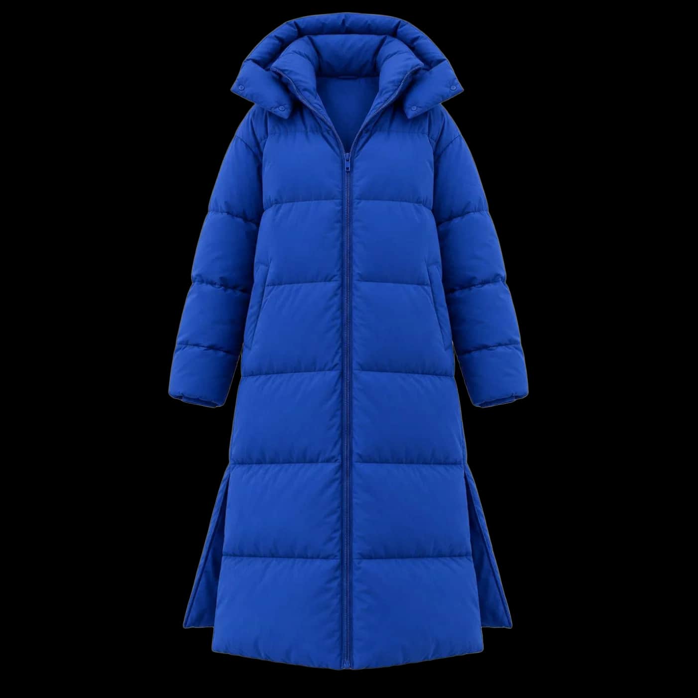 Cobalt Blue Long Sculpted Puffer