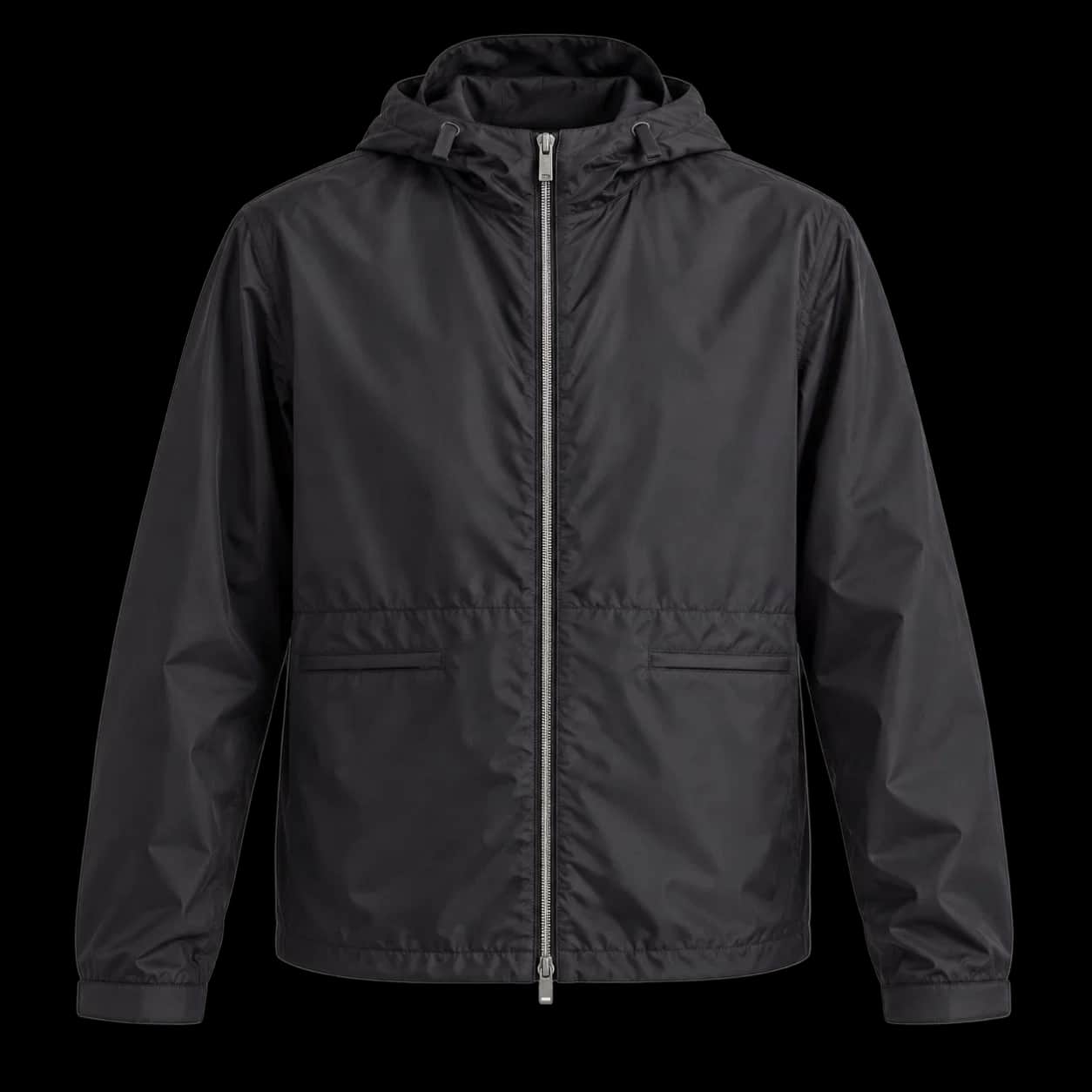 Graphite Satin Hooded Jacket