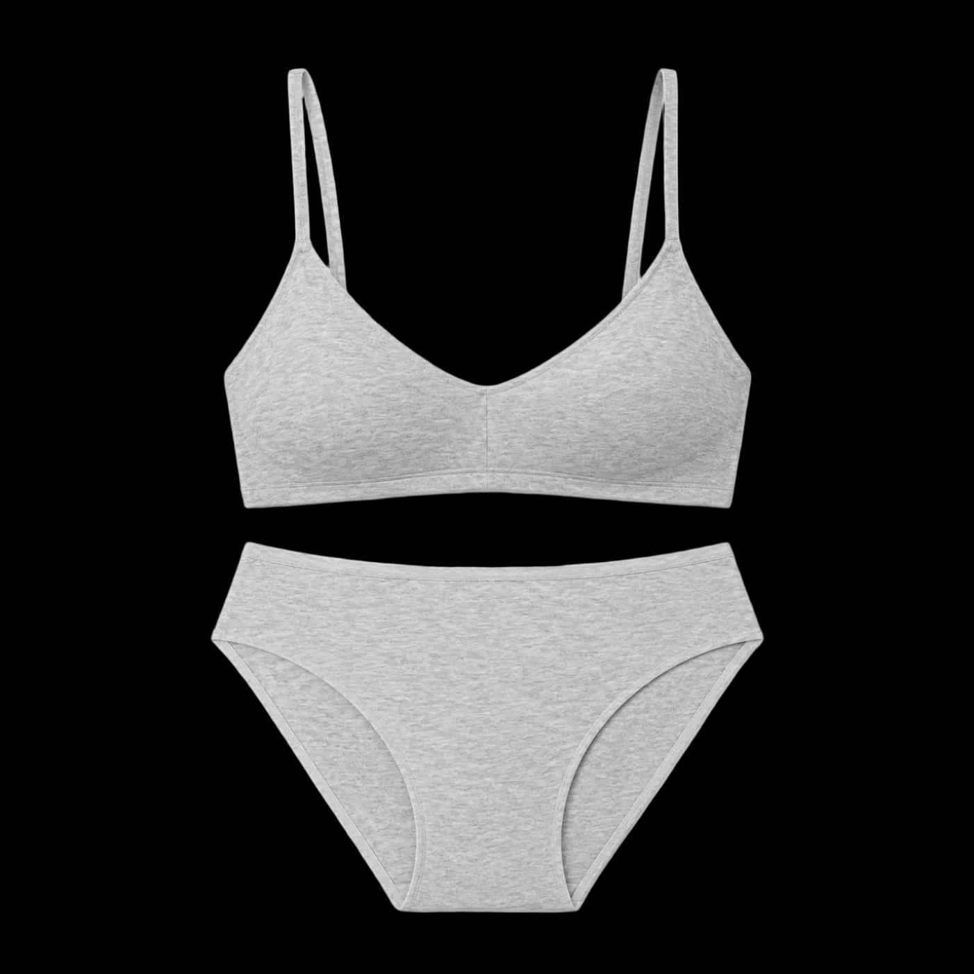 Grey Bralette & Brief Set