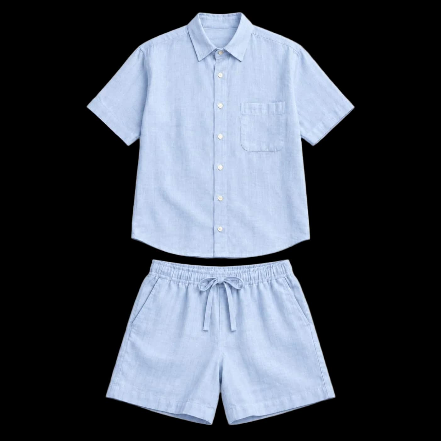 Light Blue Summer Shirt & Shorts Set