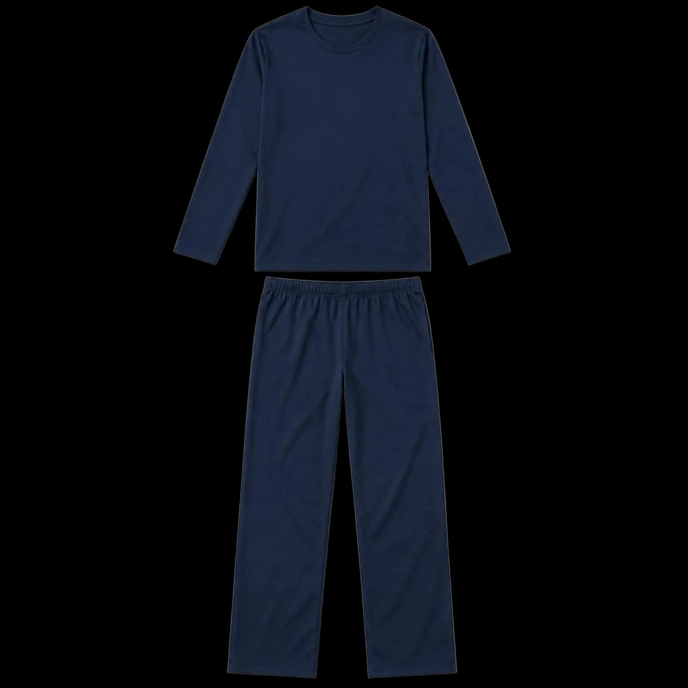 Navy Essential Long-Sleeve Lounge Set