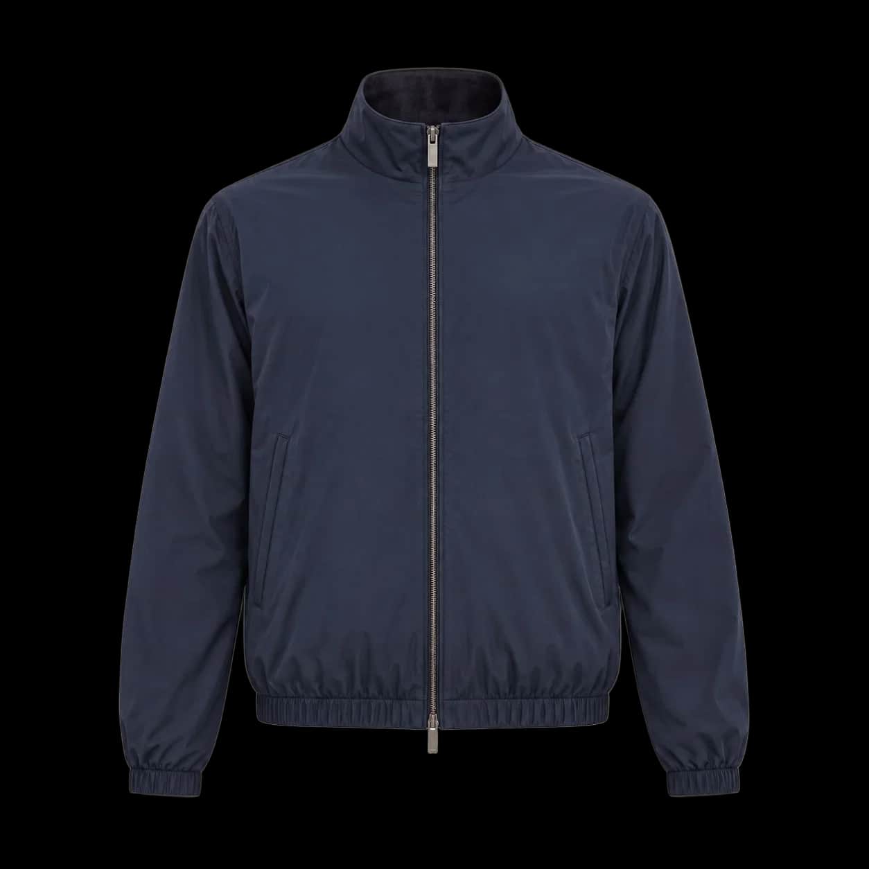 Navy Stand-Collar Blouson
