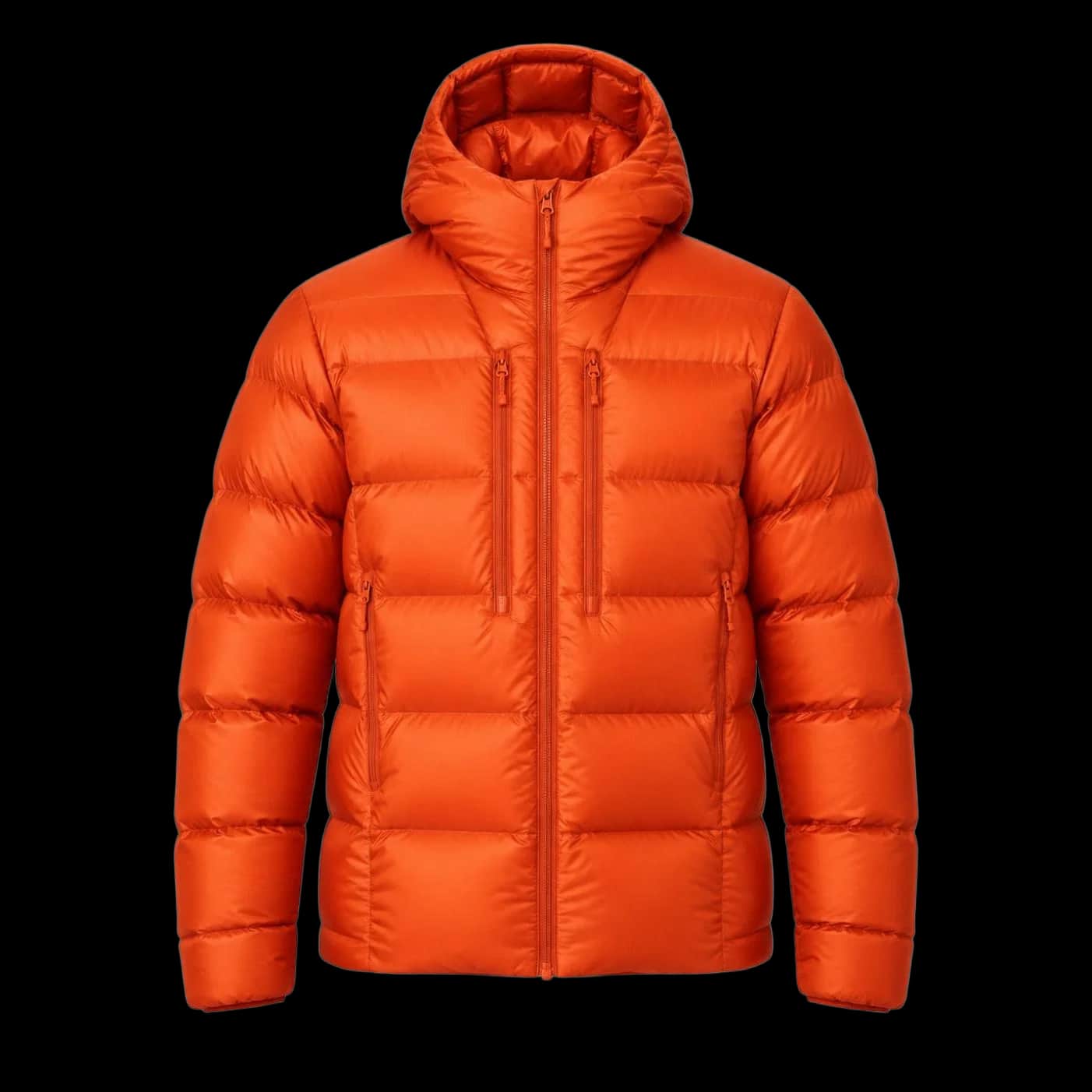 Orange Alpine Hooded Puffer