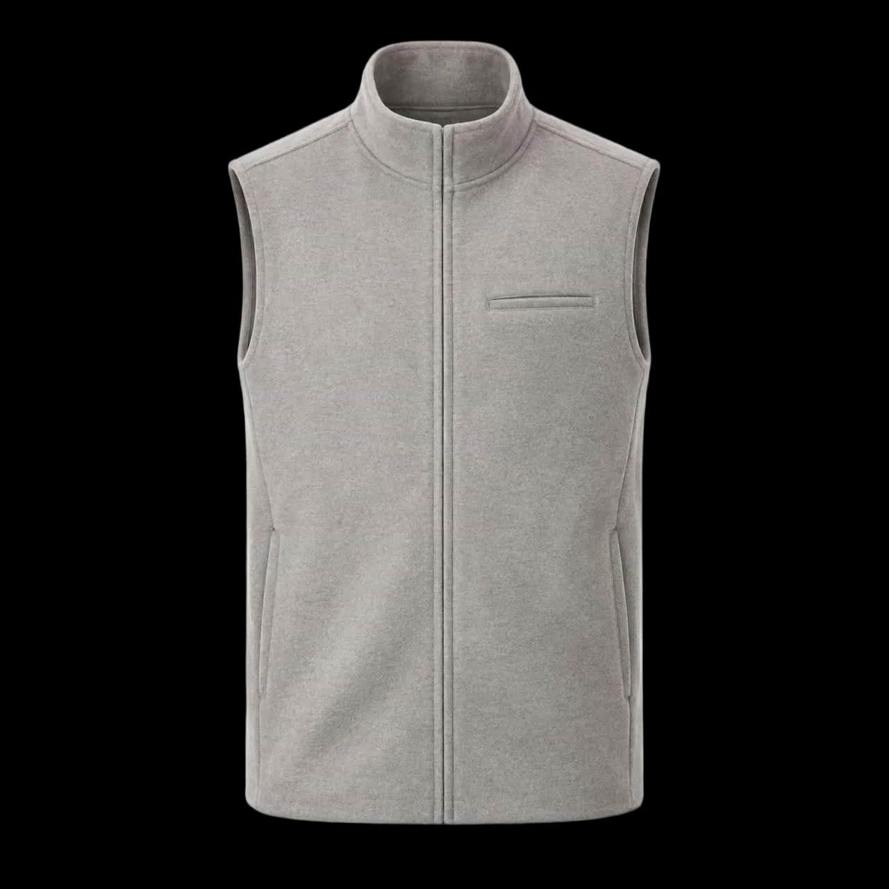 Pebble Grey Stand-Collar Vest