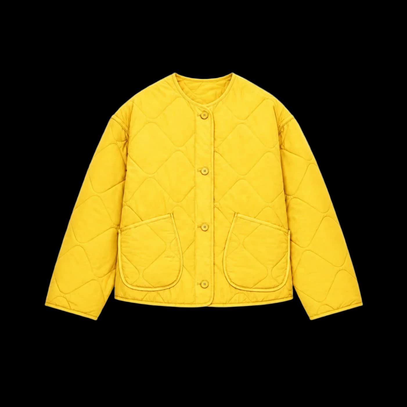 Sunshine Yellow Boxy Quilted Pocket Jacket