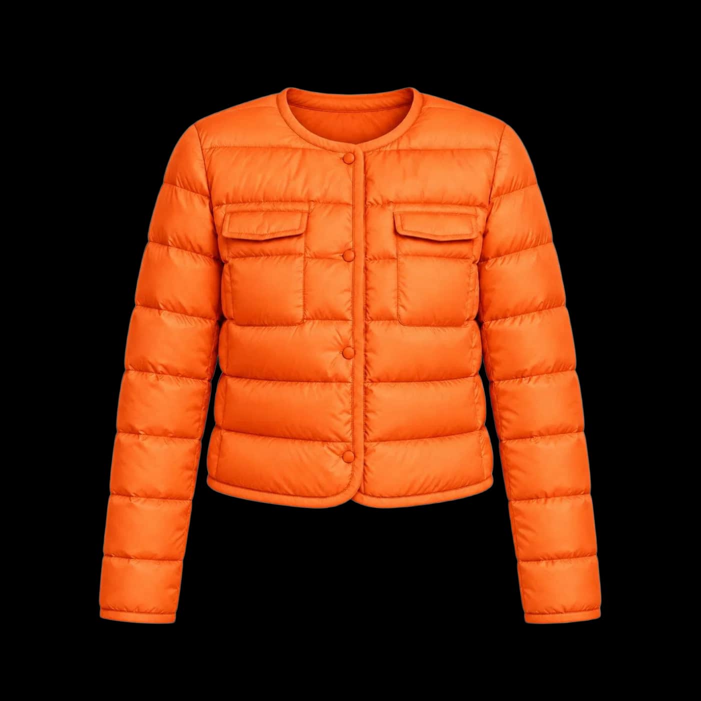 Tangerine Orange Cropped Pocket Puffer