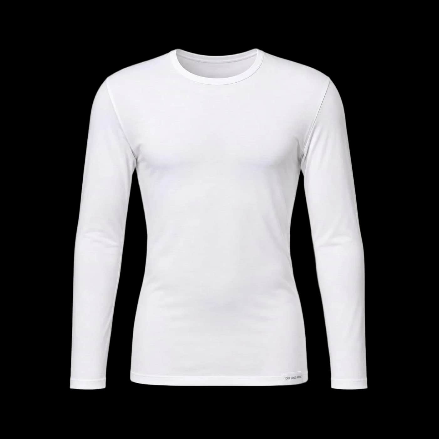 White Long-Sleeve Base Layer Top