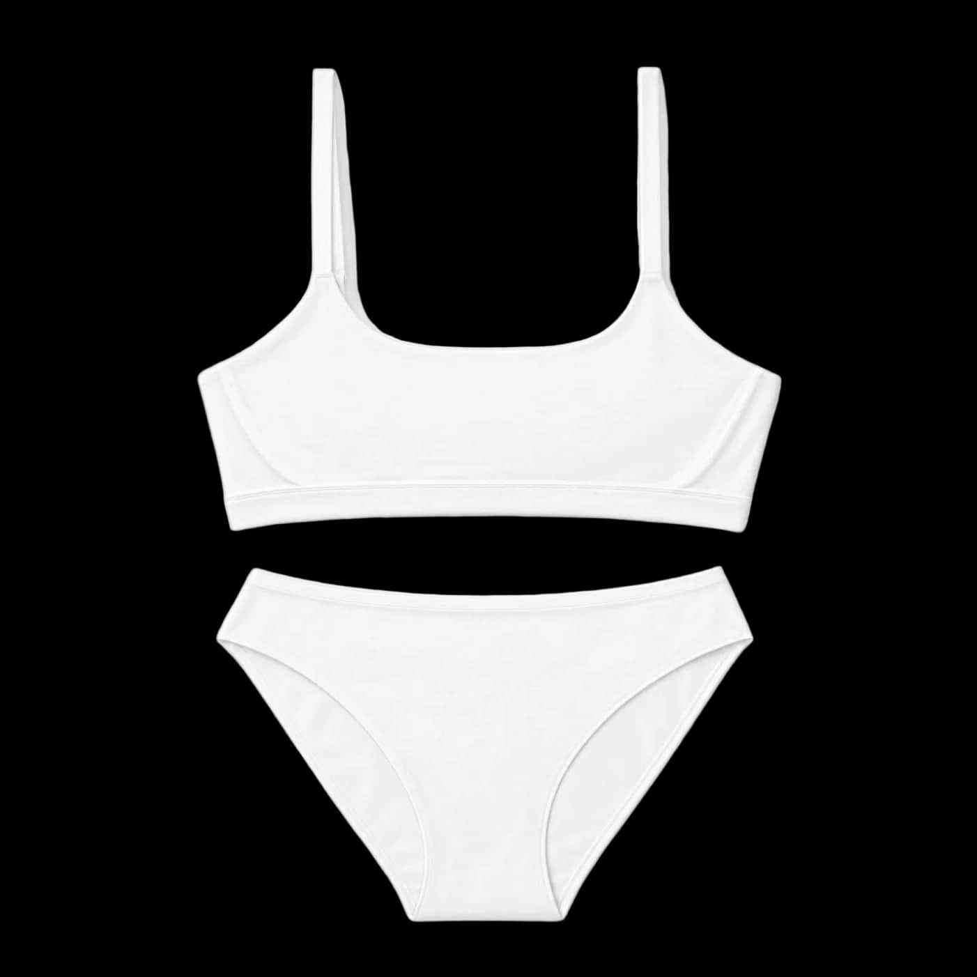 White Square-Neck Bralette & Brief Set