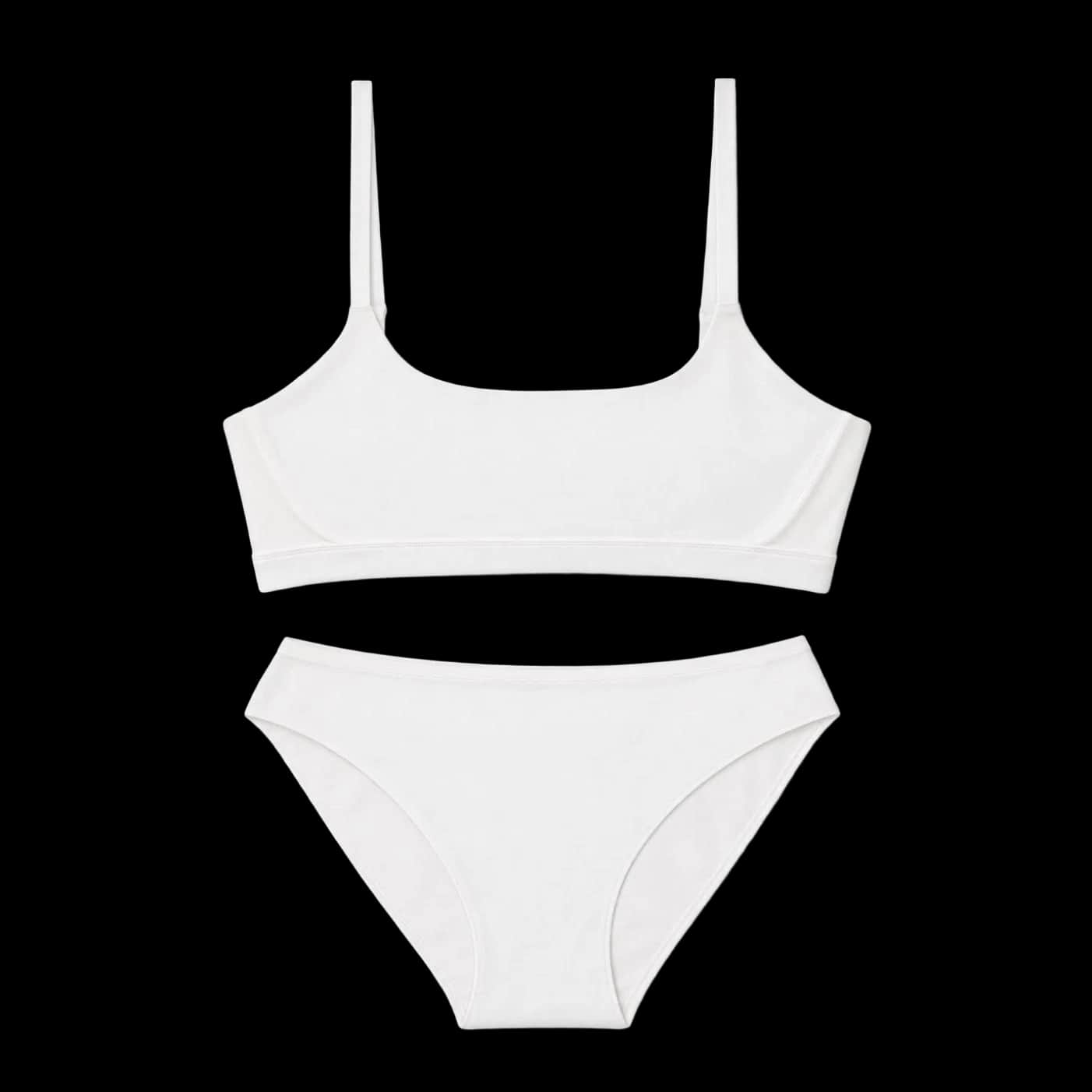 White Thin-Strap Bralette & Brief Set