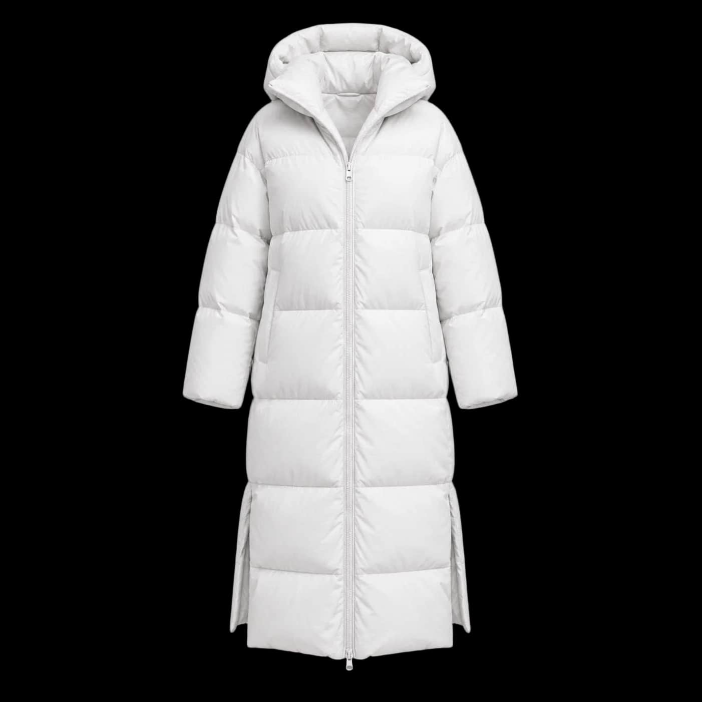 Winter White Long Hooded Puffer