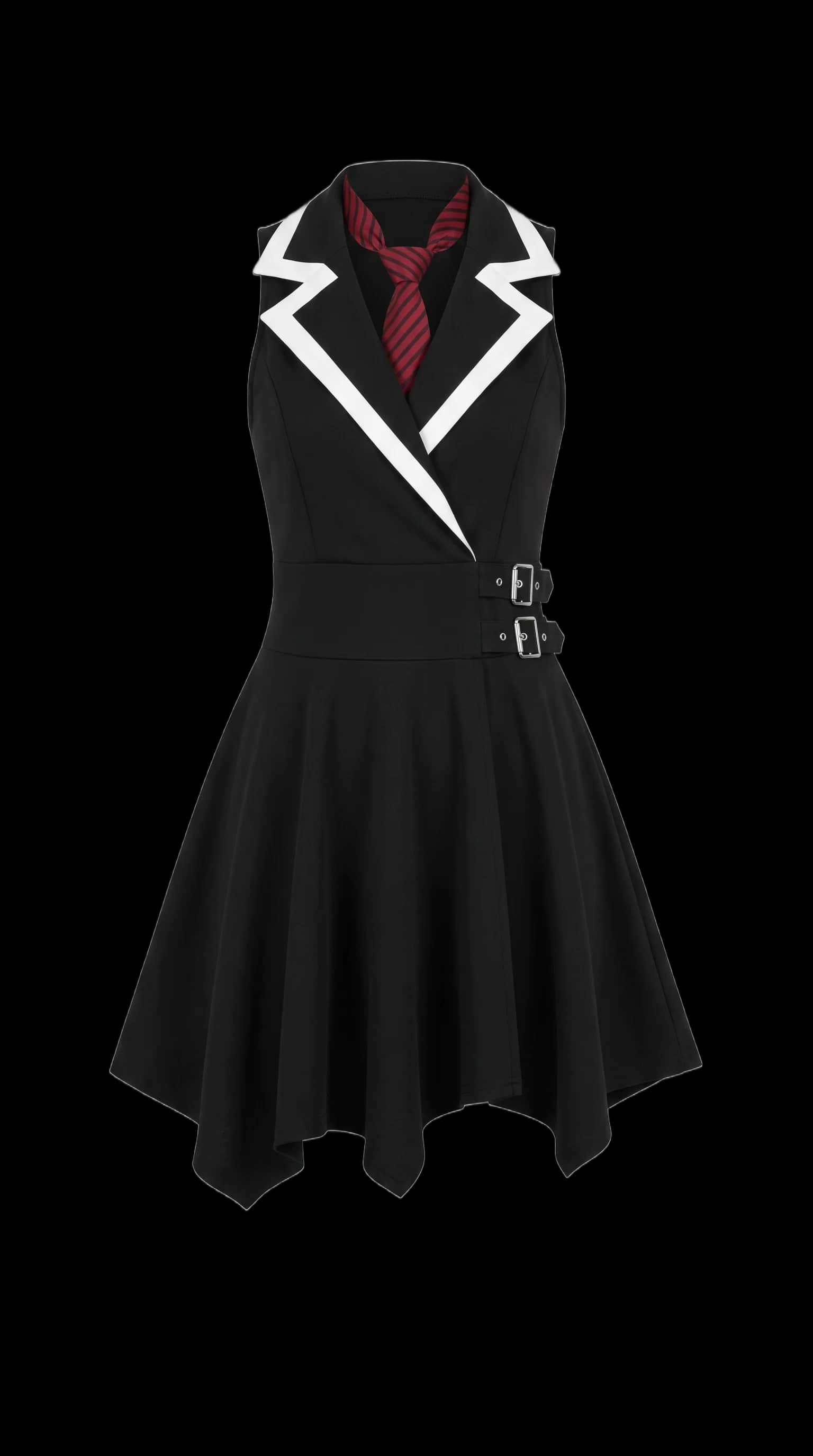Asymmetrical Gothic Punk Mini Dresss